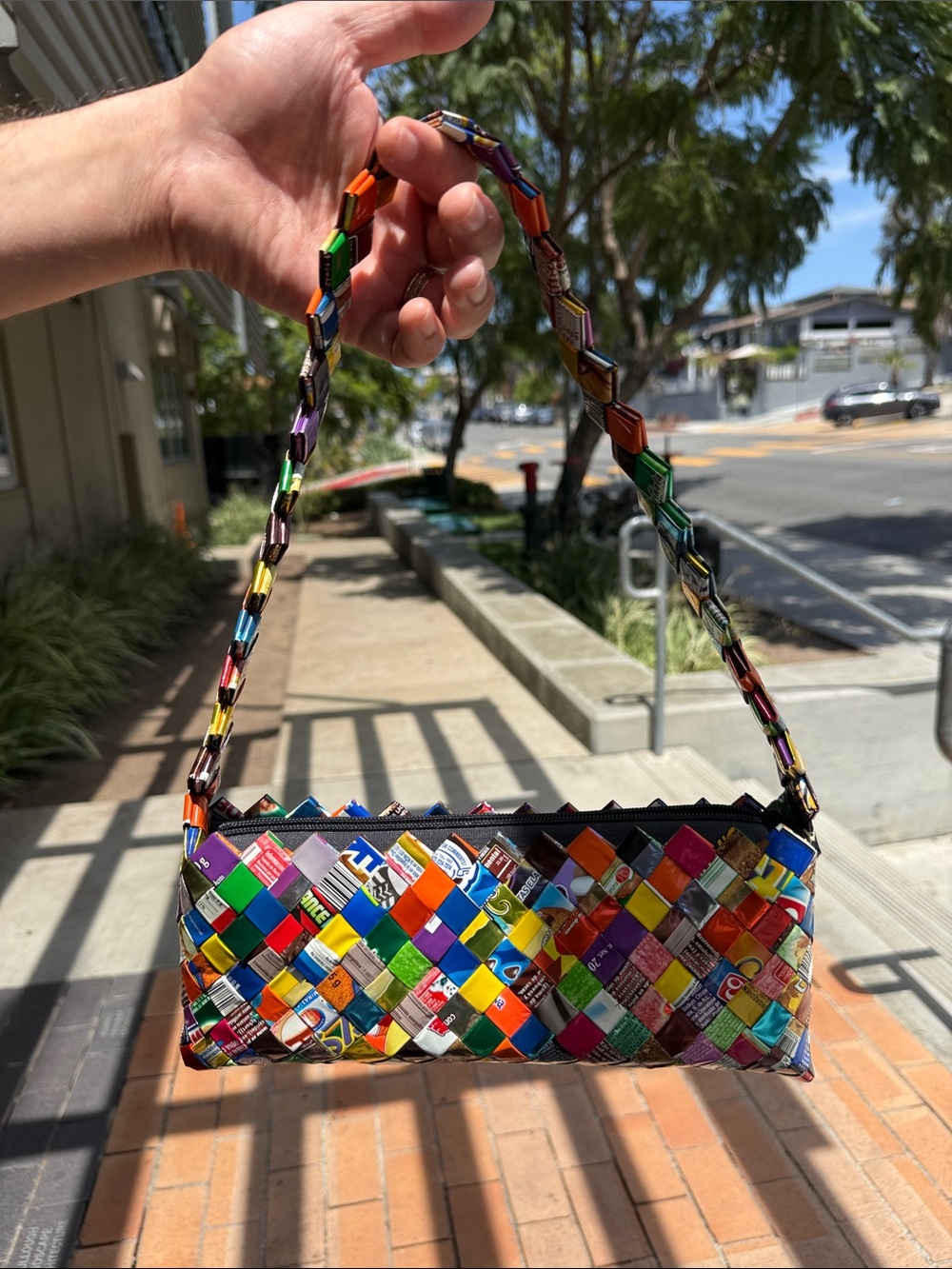 Like New Handmade Multicolor Unique Vintage Candy Wrapper Shoulder Bag
